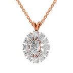 Luminous Oval Floral Diamond Pendant