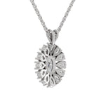 Luminous Oval Floral Diamond Pendant