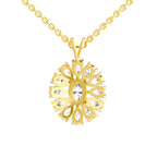 3.04 Carat Oval & Pear Shape Floral Cluster Diamond Pendant 14K - Rose Gold