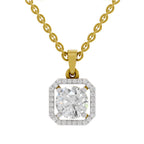 1.46 Carat Round Halo Pendant 14K - Rose Gold