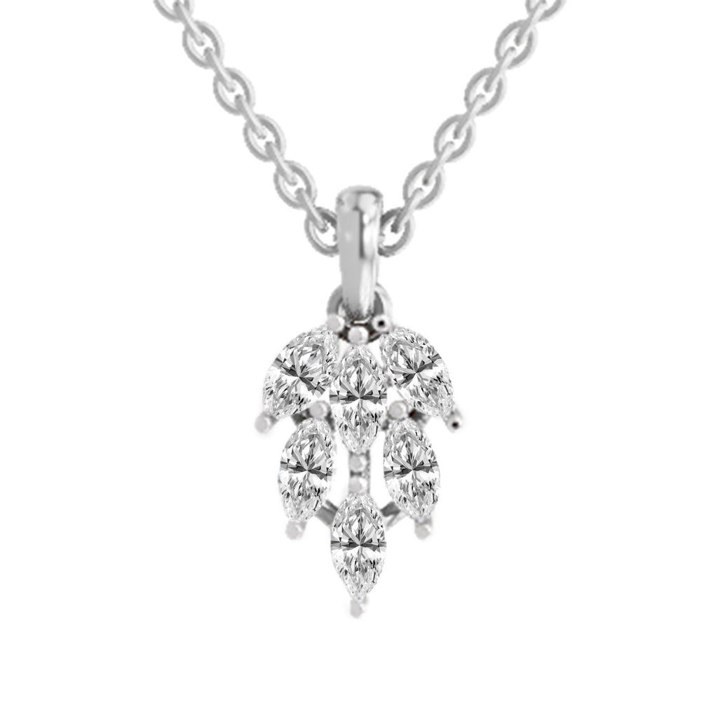 Radiant Marquise Leaf Diamond Pendant