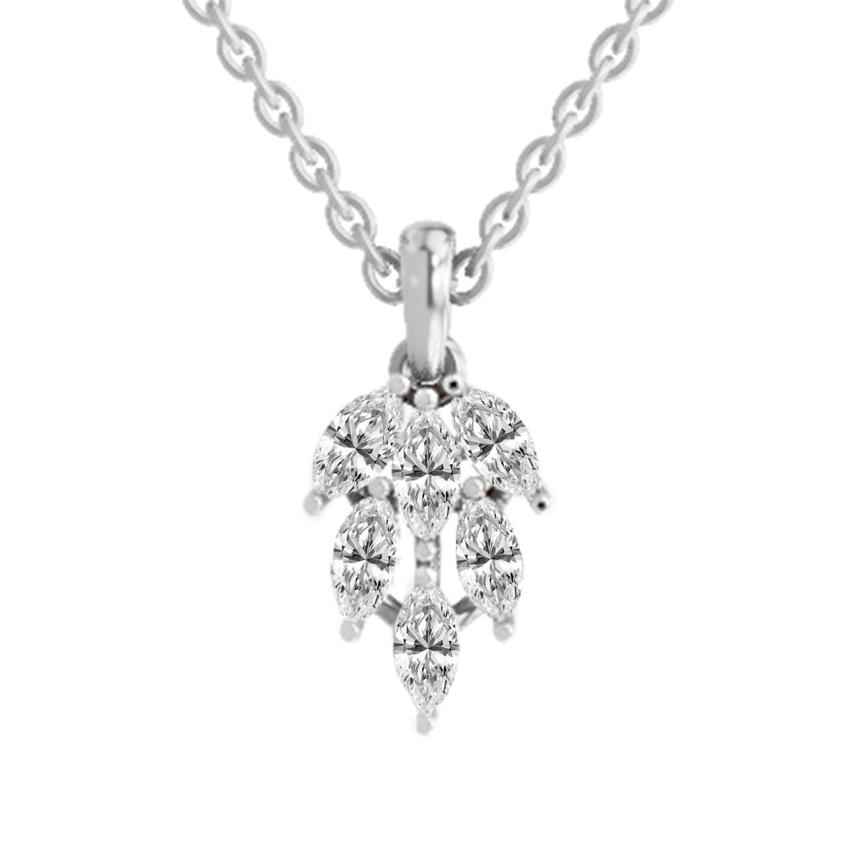 Radiant Marquise Leaf Diamond Pendant