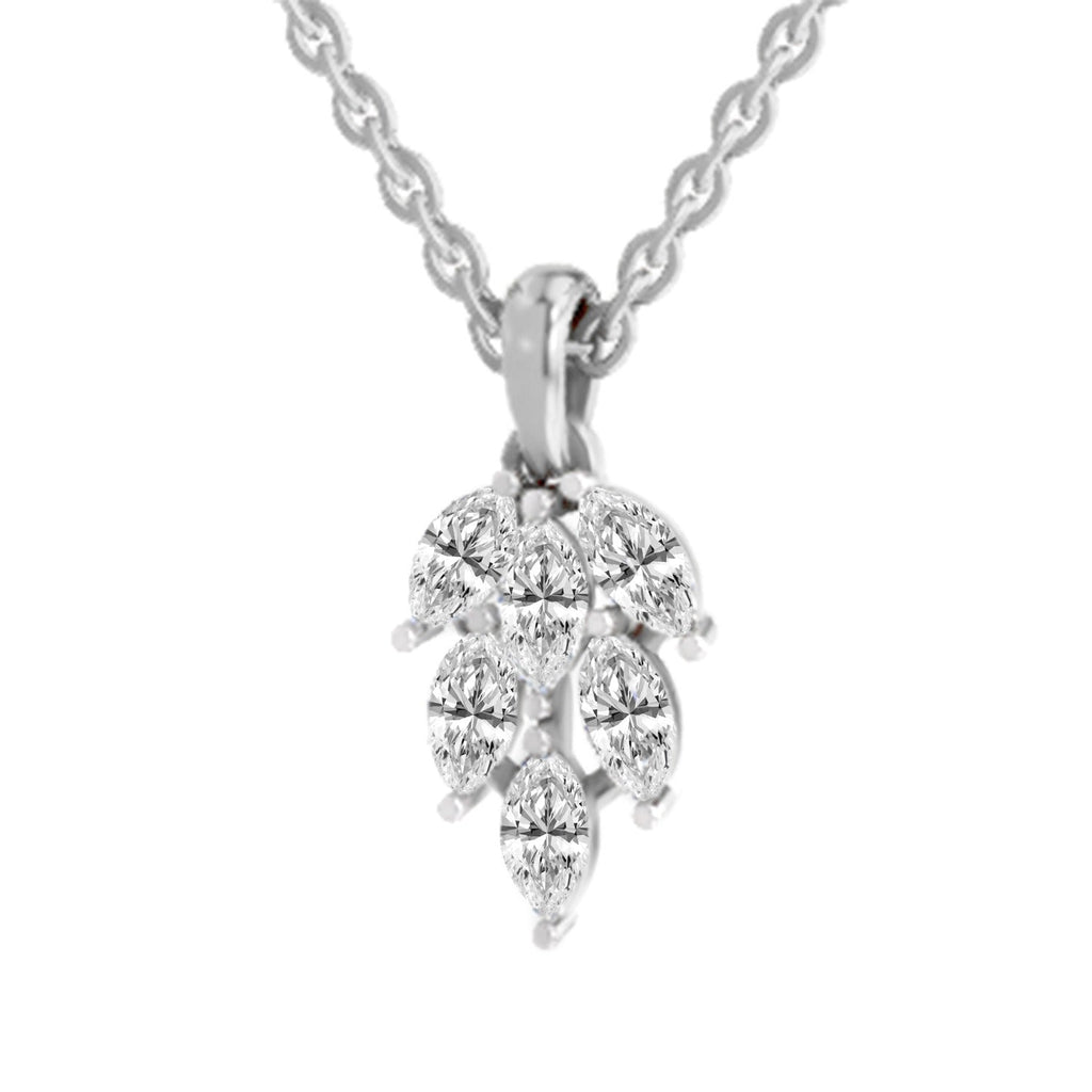 Radiant Marquise Leaf Diamond Pendant