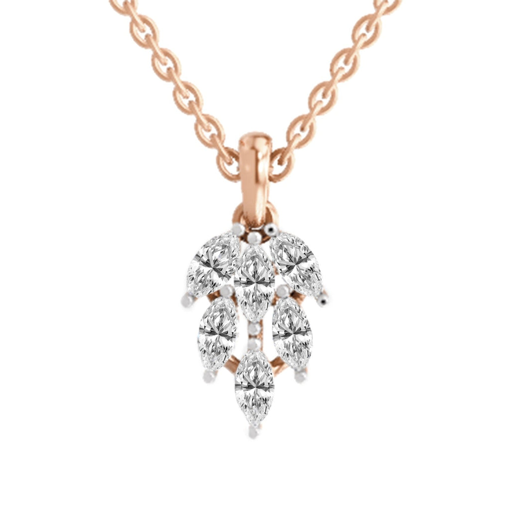 Radiant Marquise Leaf Diamond Pendant