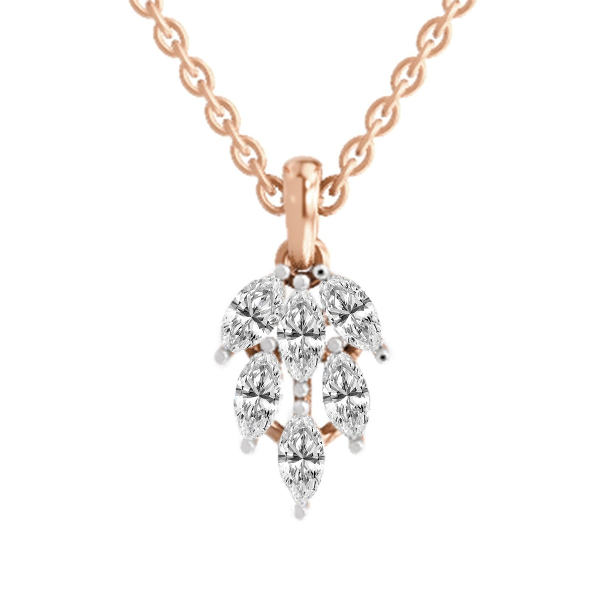Radiant Marquise Leaf Diamond Pendant