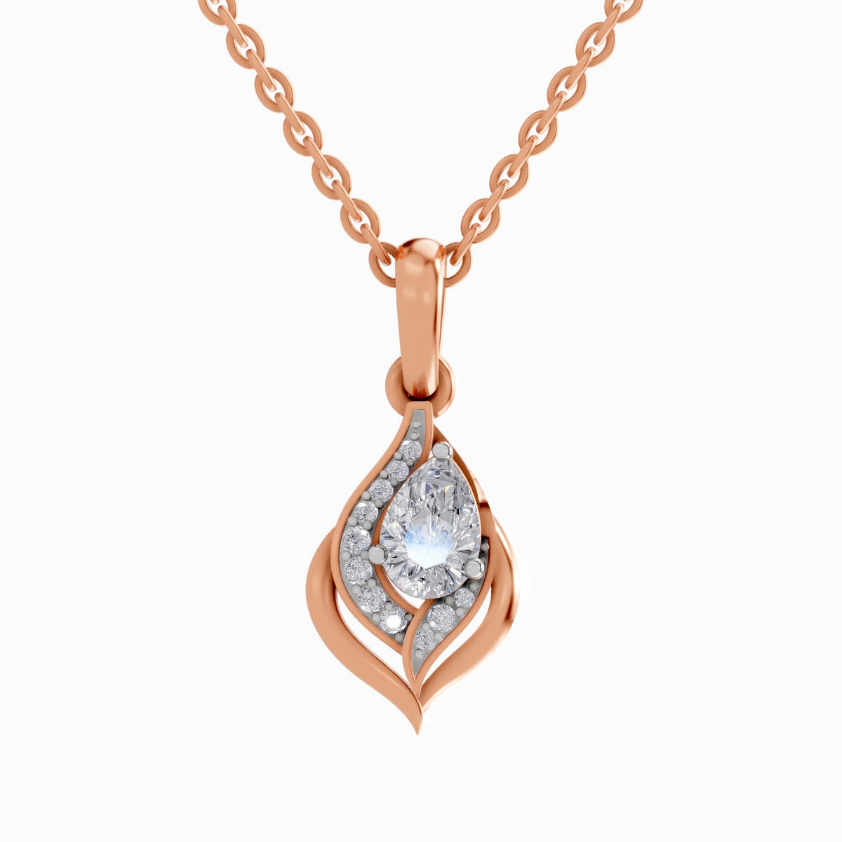 Elegant Pear Diamond Pendant