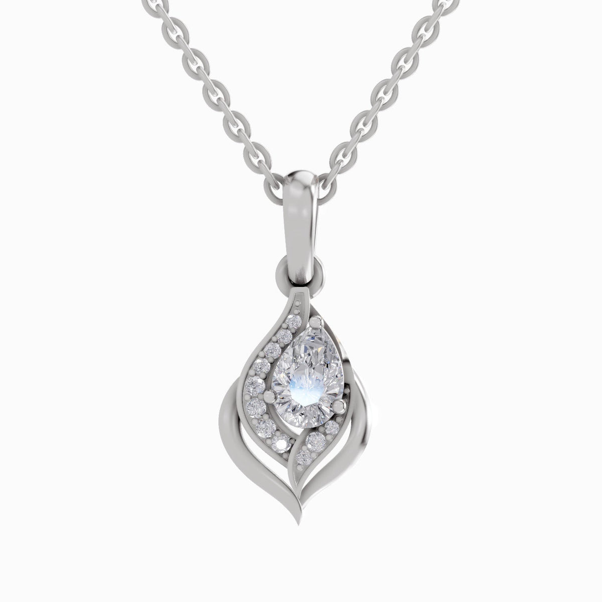 Elegant Pear Diamond Pendant