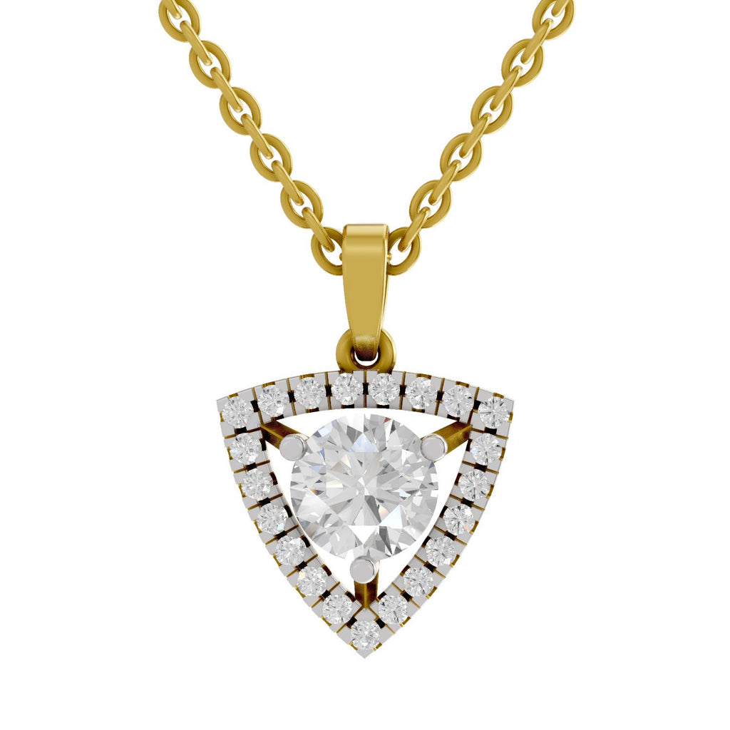 1.29 Carat Halo Diamond Pendant 14K - Rose Gold