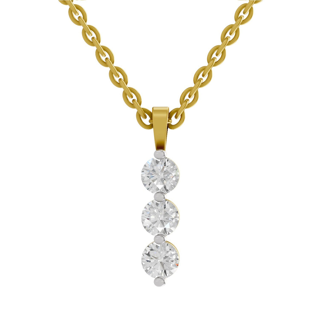 0.53 Carat Round Trinity Pendant 14K - Rose Gold