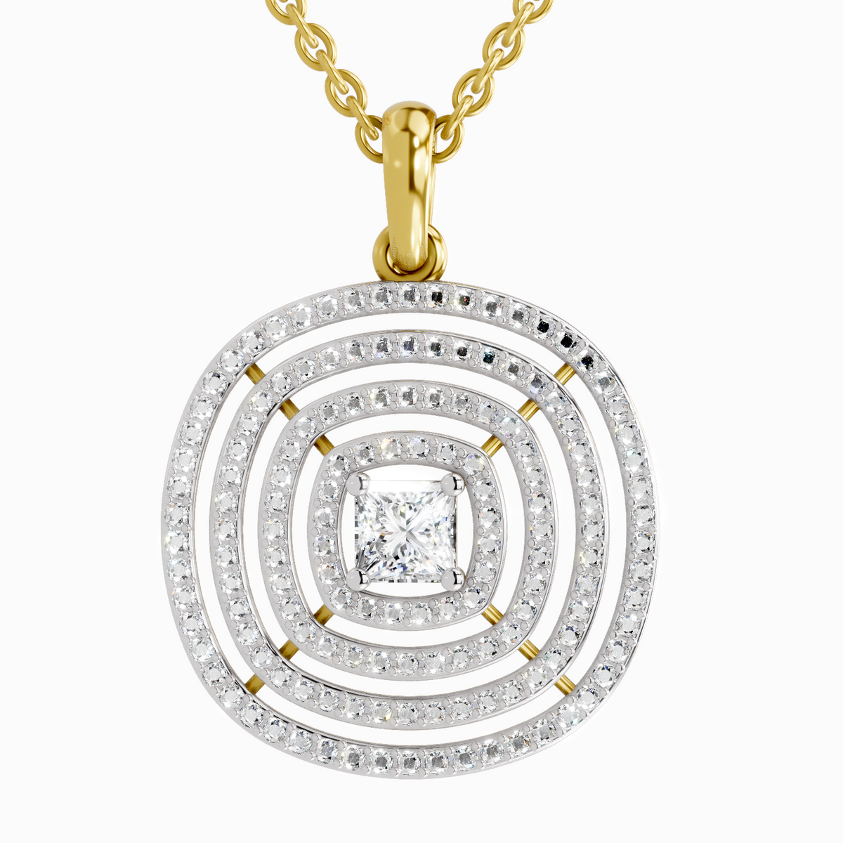 1.32 Carat Circle Shape Pendant 14K