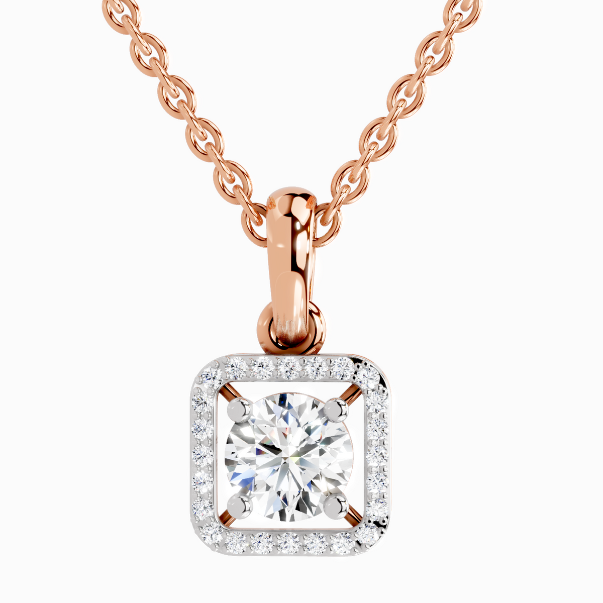 Majestic Round Halo Diamond Pendant