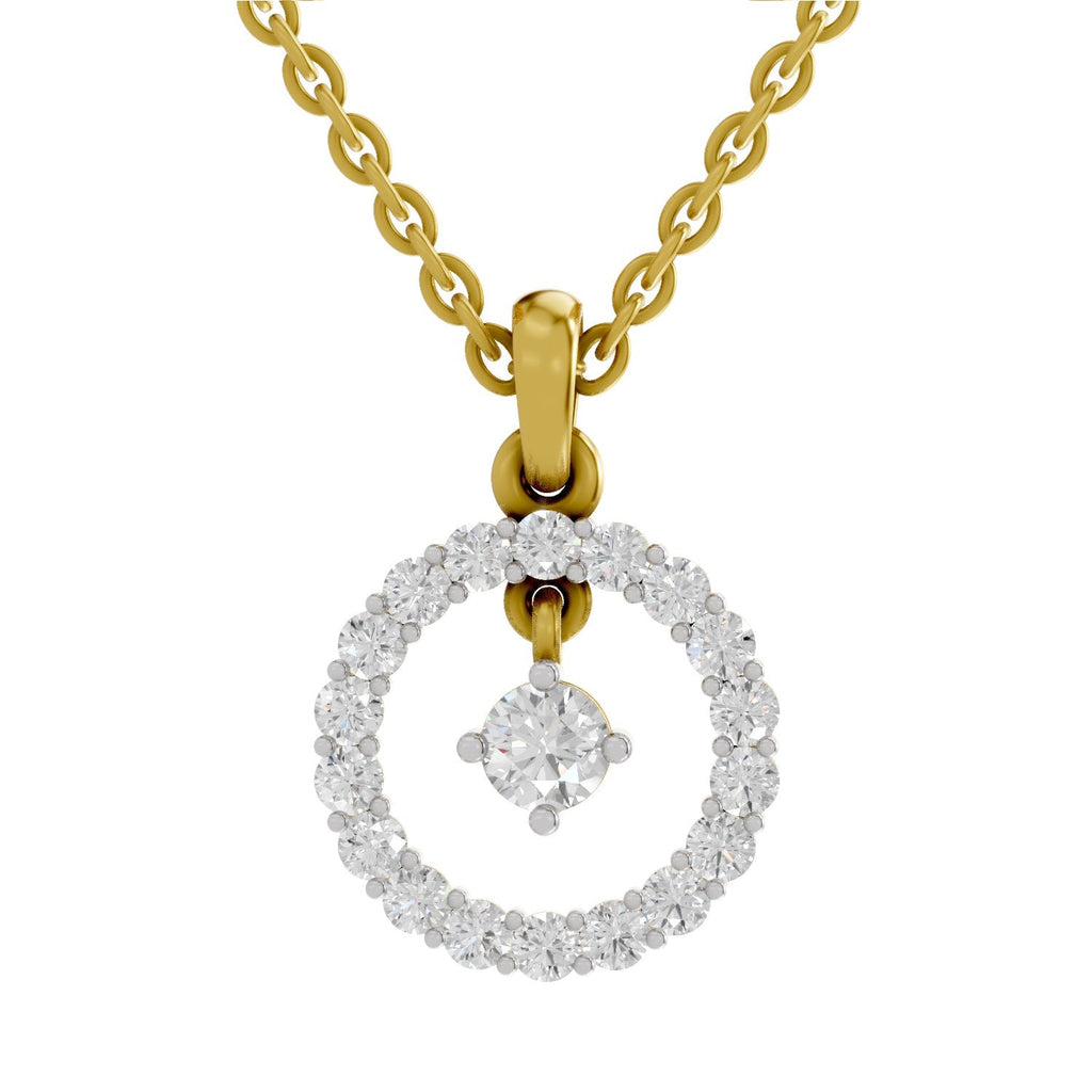 0.79 Carat Round Circle Pendant 14K - Rose Gold