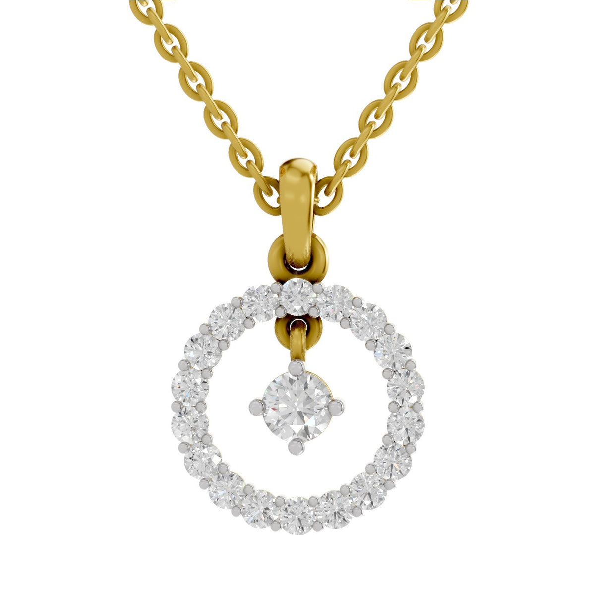 0.79 Carat Round Circle Pendant 14K - Rose Gold