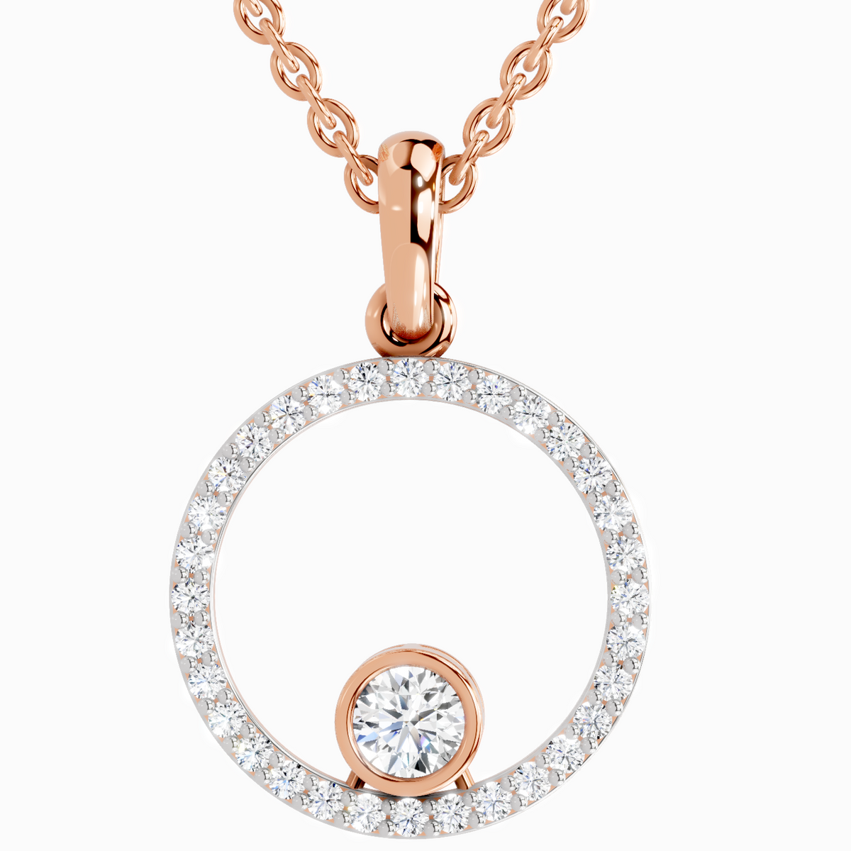 Stunning Circle Diamond Pendant
