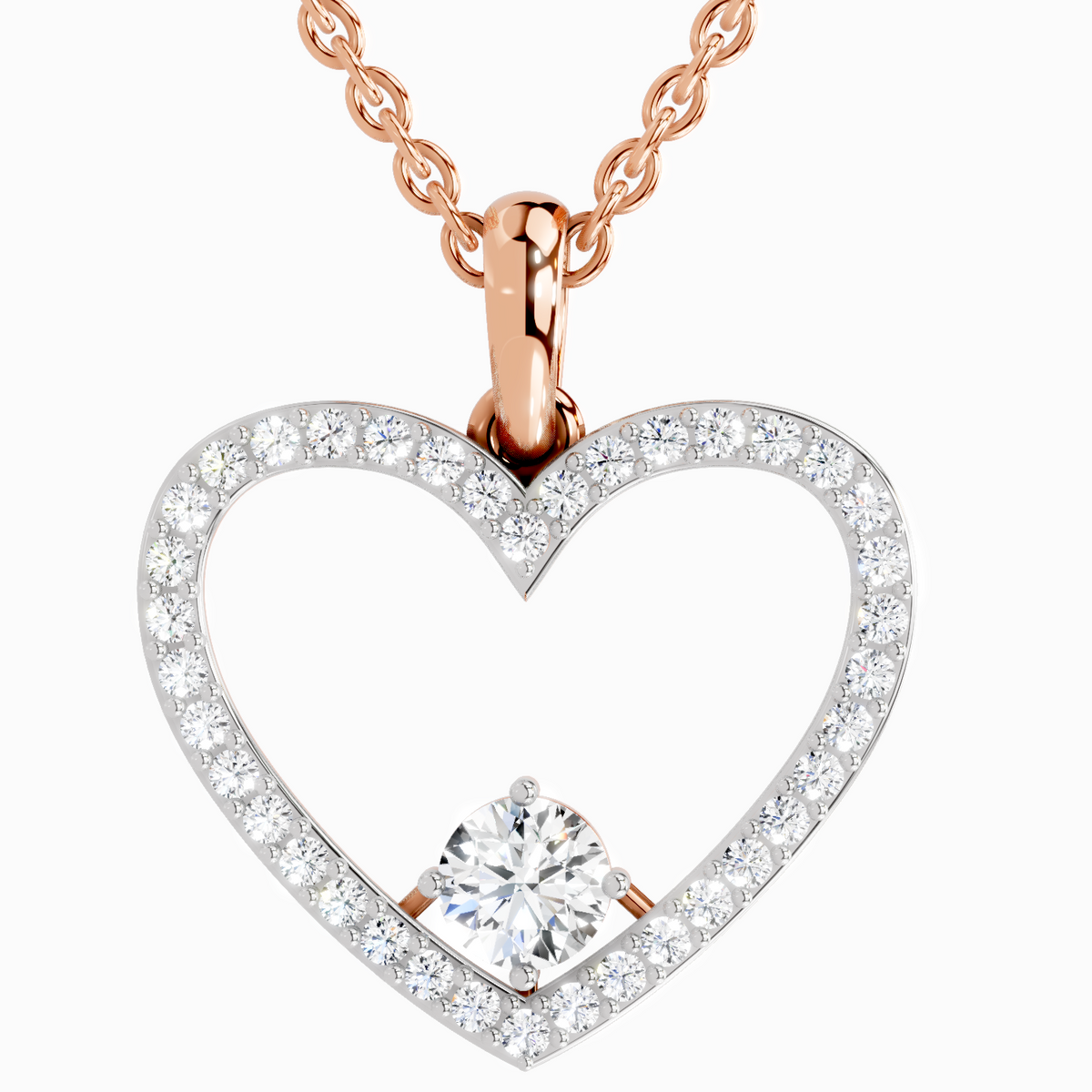 Shimmering Heart Diamond Pendant