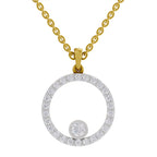 Circle Shape Pendant 1 Carat Diamond Pendant 14K - Rose Gold