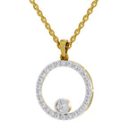 Circle Shape Pendant 1 Carat Diamond Pendant 14K - Rose Gold