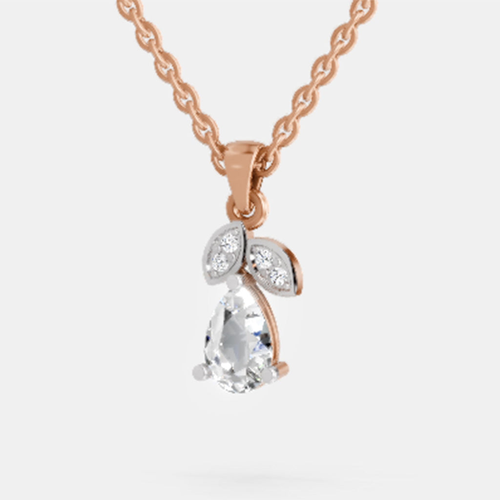 Graceful Pear Solitaire Diamond Pendant