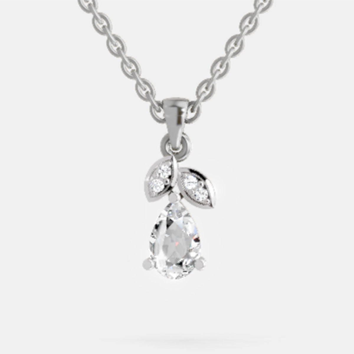 Graceful Pear Solitaire Diamond Pendant