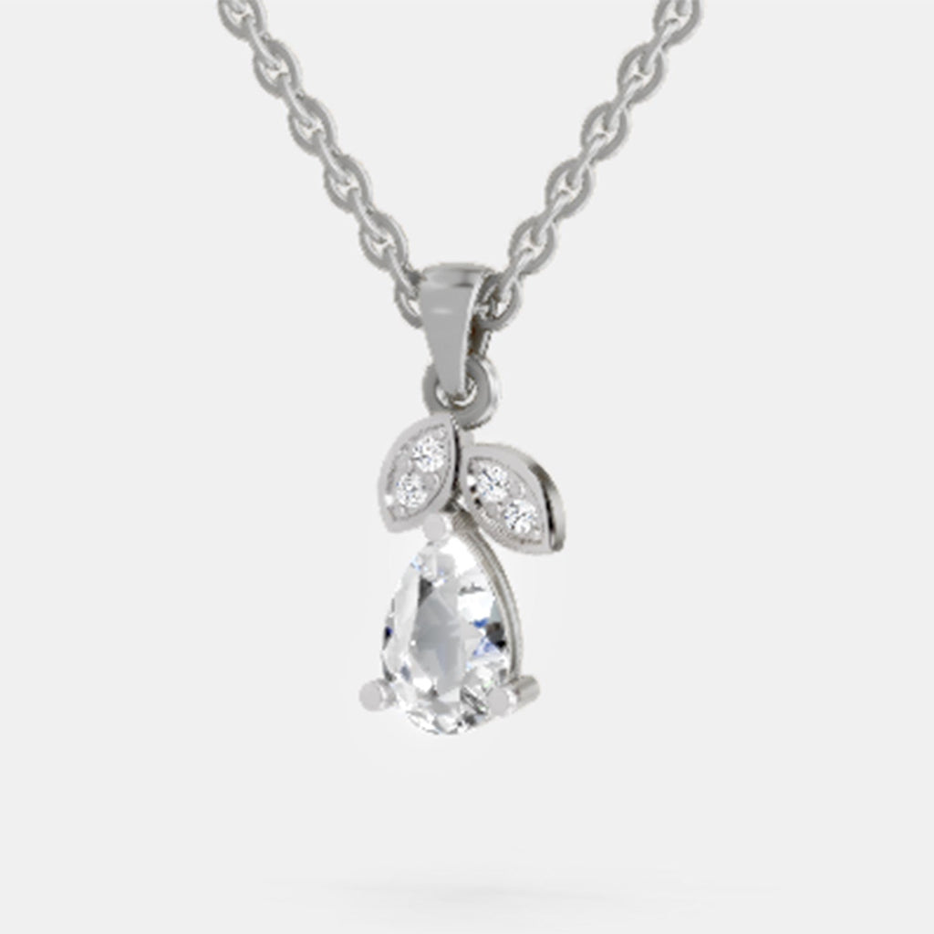 Graceful Pear Solitaire Diamond Pendant
