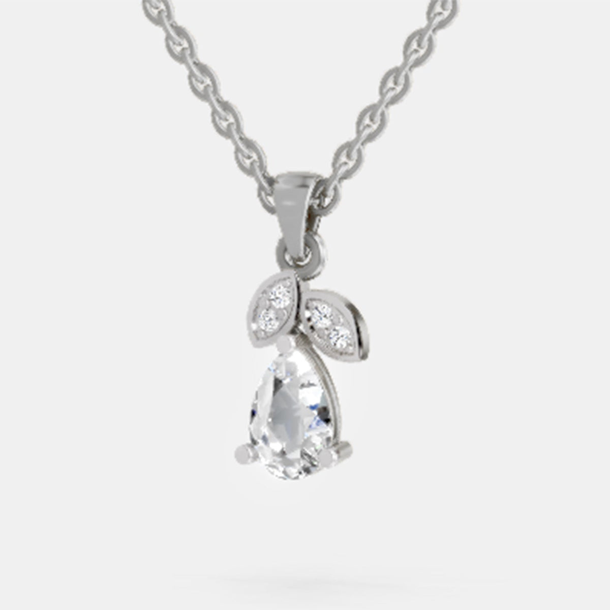Graceful Pear Solitaire Diamond Pendant
