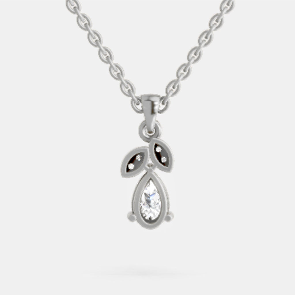 Graceful Pear Solitaire Diamond Pendant
