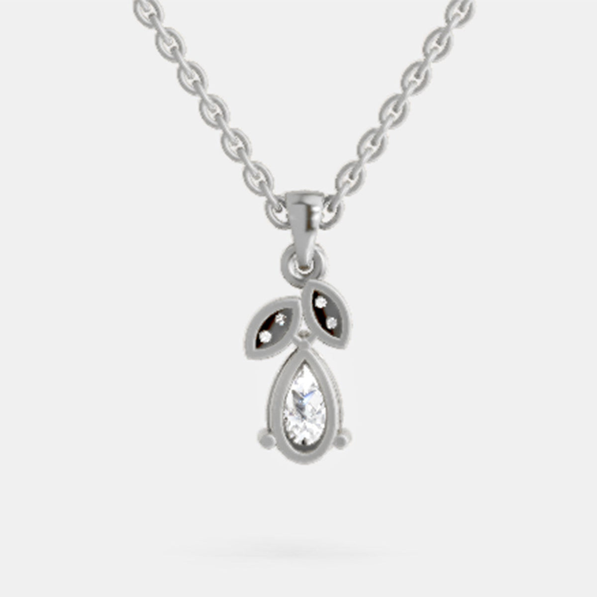 Graceful Pear Solitaire Diamond Pendant