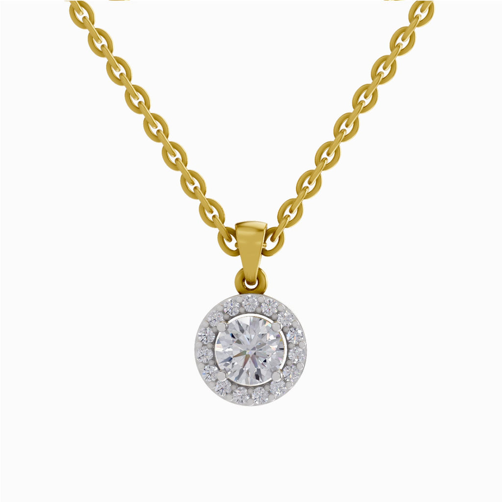 0.62 Carat Halo Diamond Pendant 14K - Rose Gold