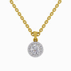 0.62 Carat Halo Diamond Pendant 14K - Rose Gold