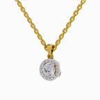 0.62 Carat Halo Diamond Pendant 14K - Rose Gold