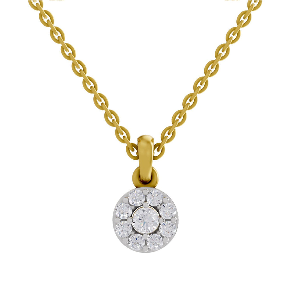 0.50 Carat Halo Diamond Pendant 14K - Rose Gold