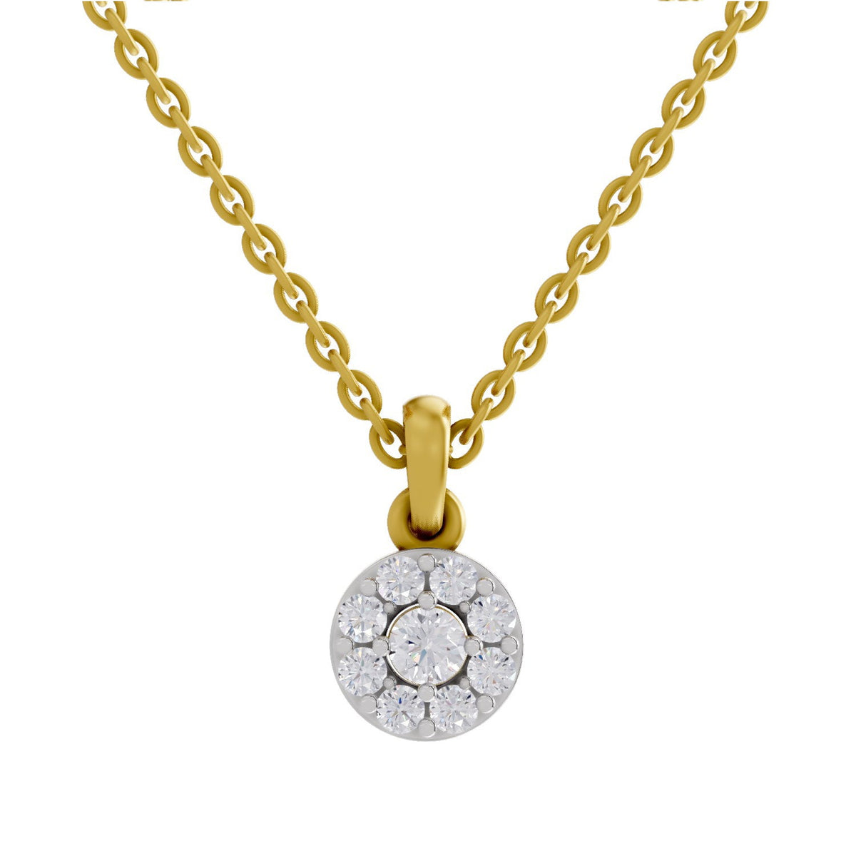 0.50 Carat Halo Diamond Pendant 14K - Rose Gold