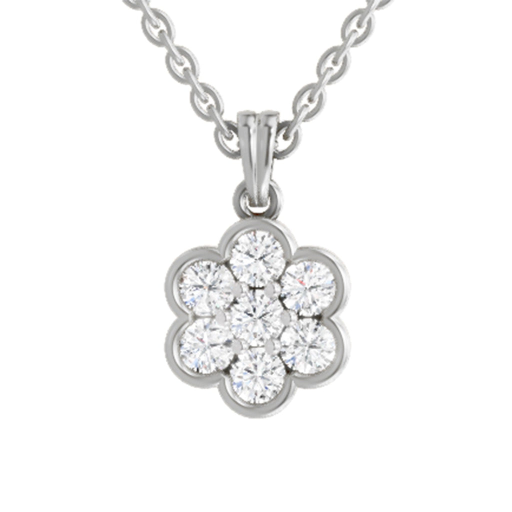 Enchanting Floral Cluster Diamond Pendant