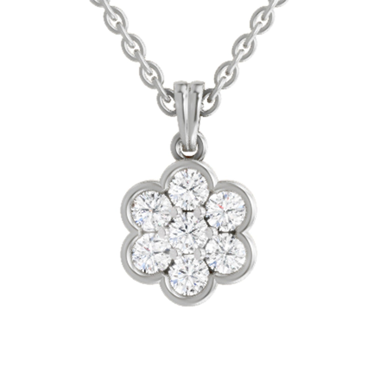 Enchanting Floral Cluster Diamond Pendant