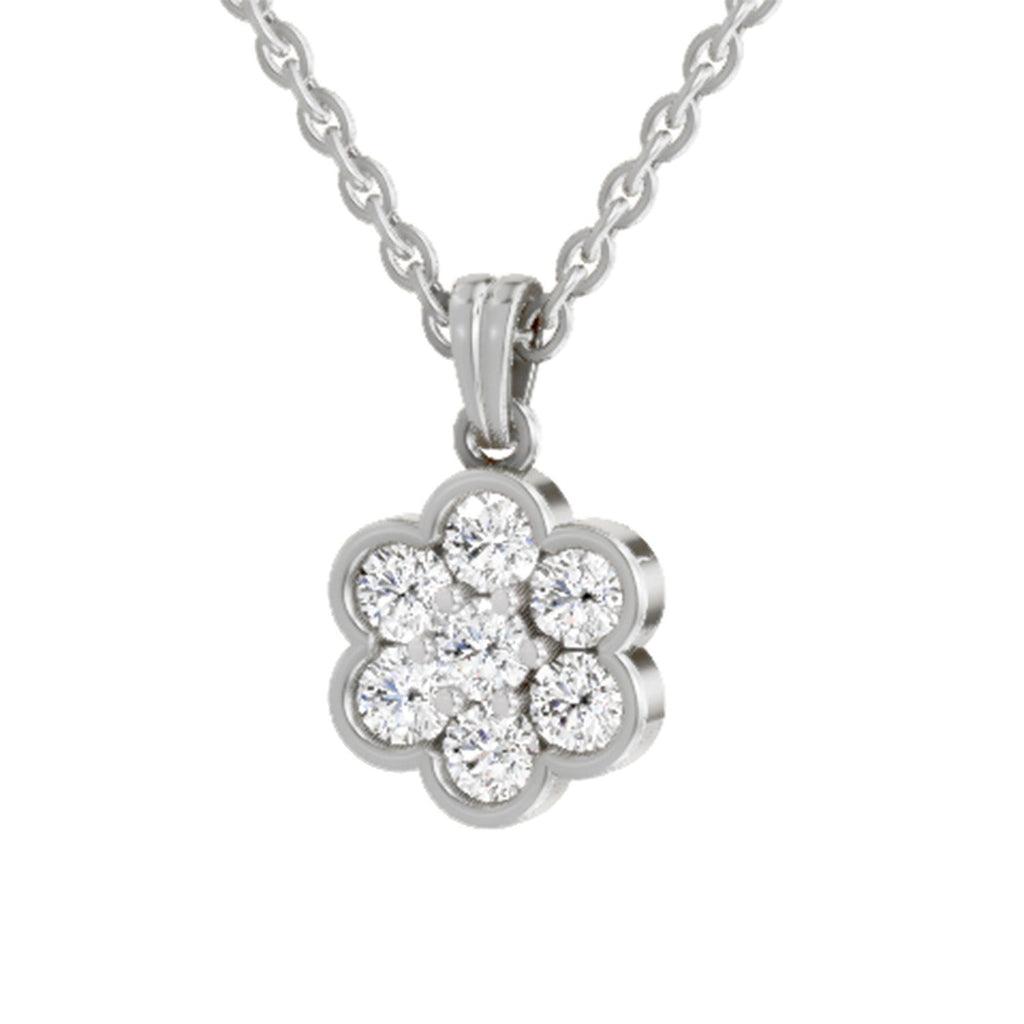 Enchanting Floral Cluster Diamond Pendant