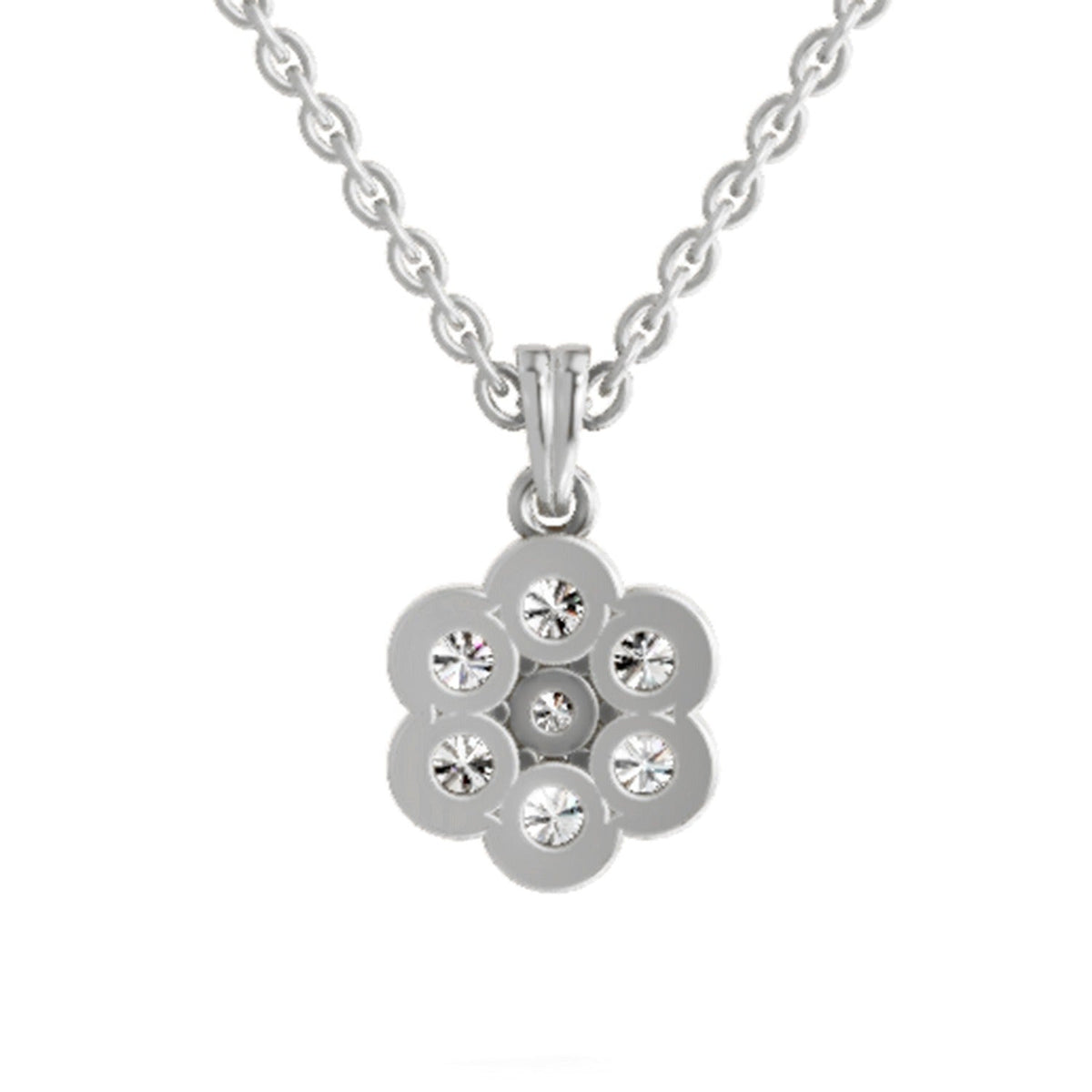 Enchanting Floral Cluster Diamond Pendant