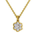 0.95 Carat Cluster Flower Diamond Pendant 14K - Rose Gold