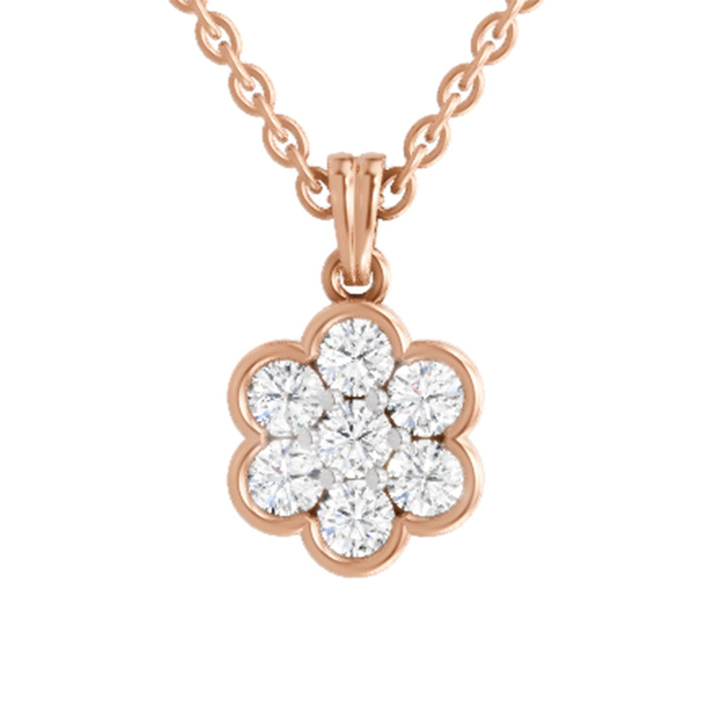 Enchanting Floral Cluster Diamond Pendant