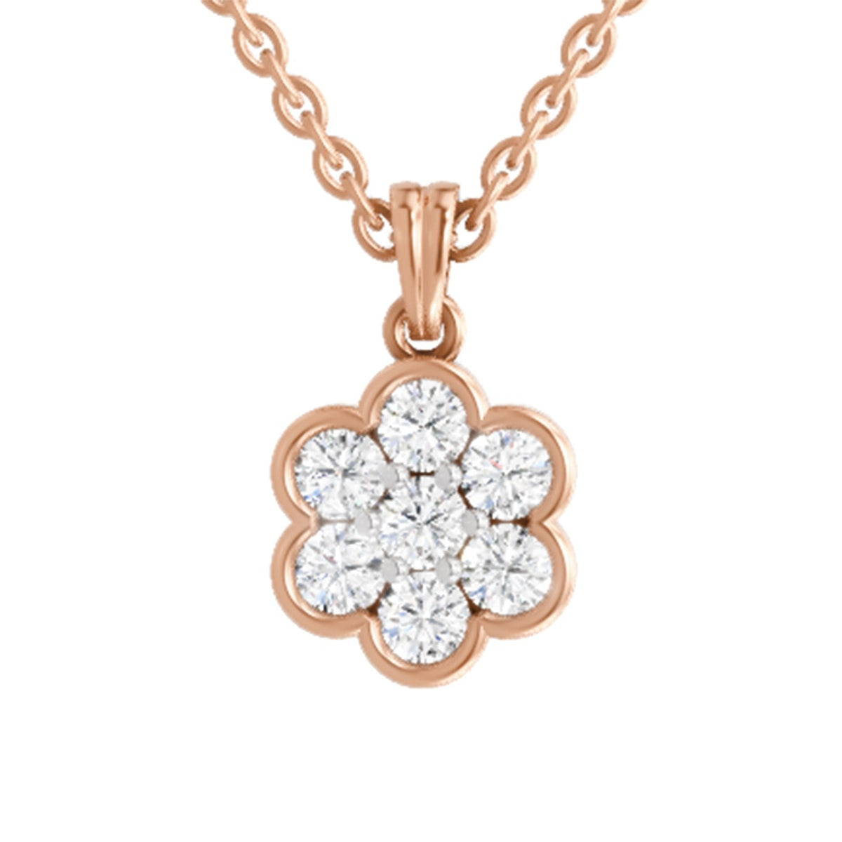 Enchanting Floral Cluster Diamond Pendant