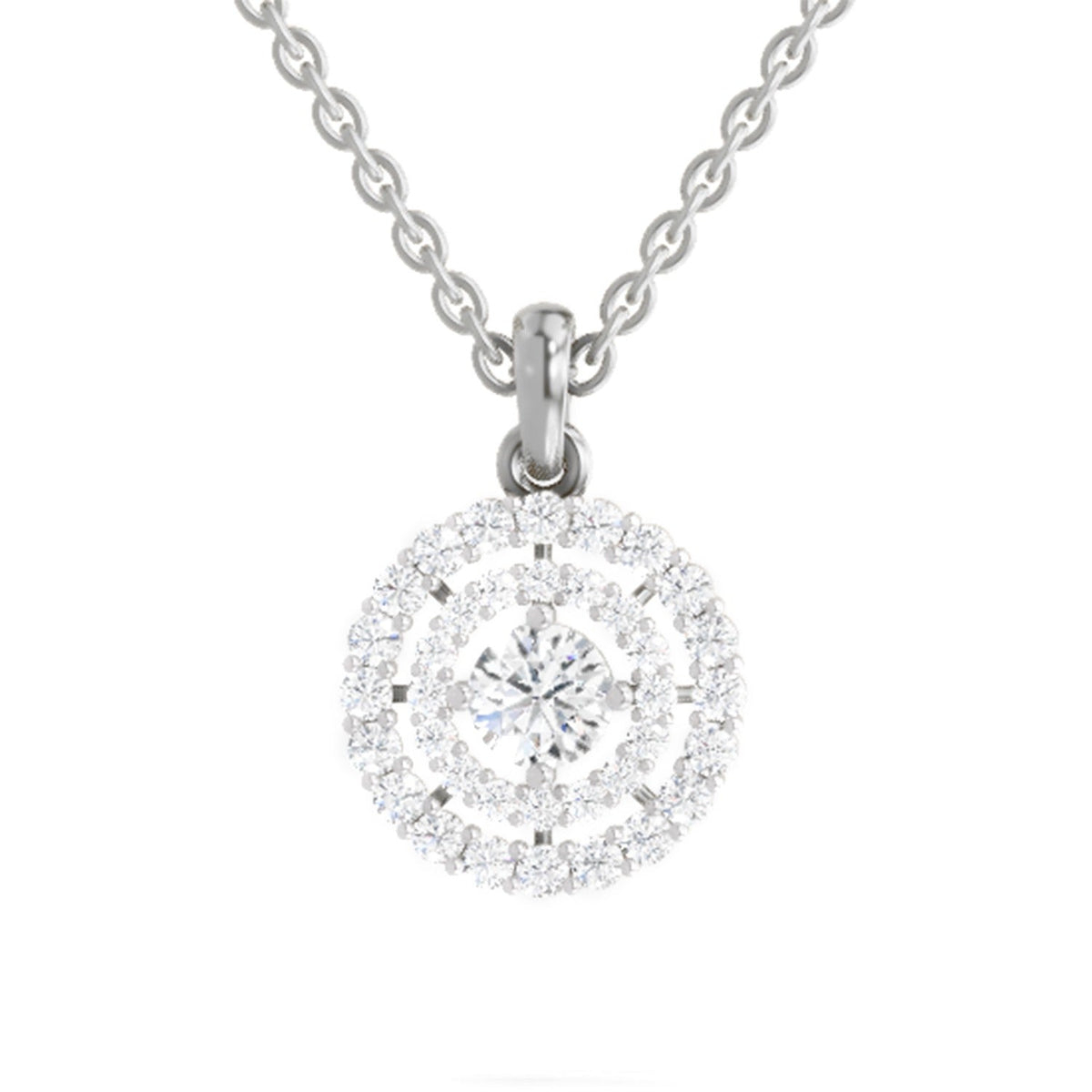Refined Halo Diamond Pendant