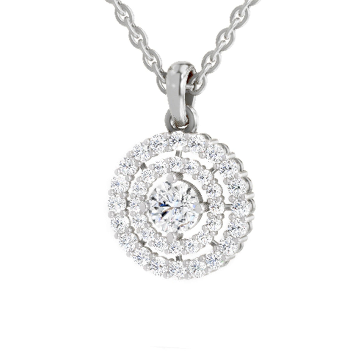 Refined Halo Diamond Pendant