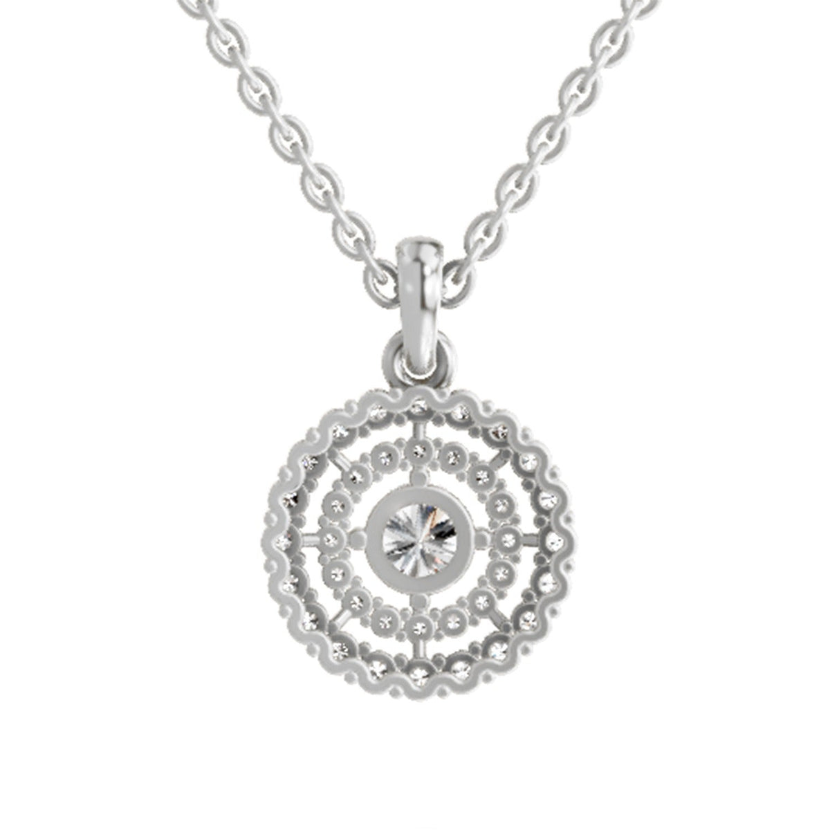 Refined Halo Diamond Pendant