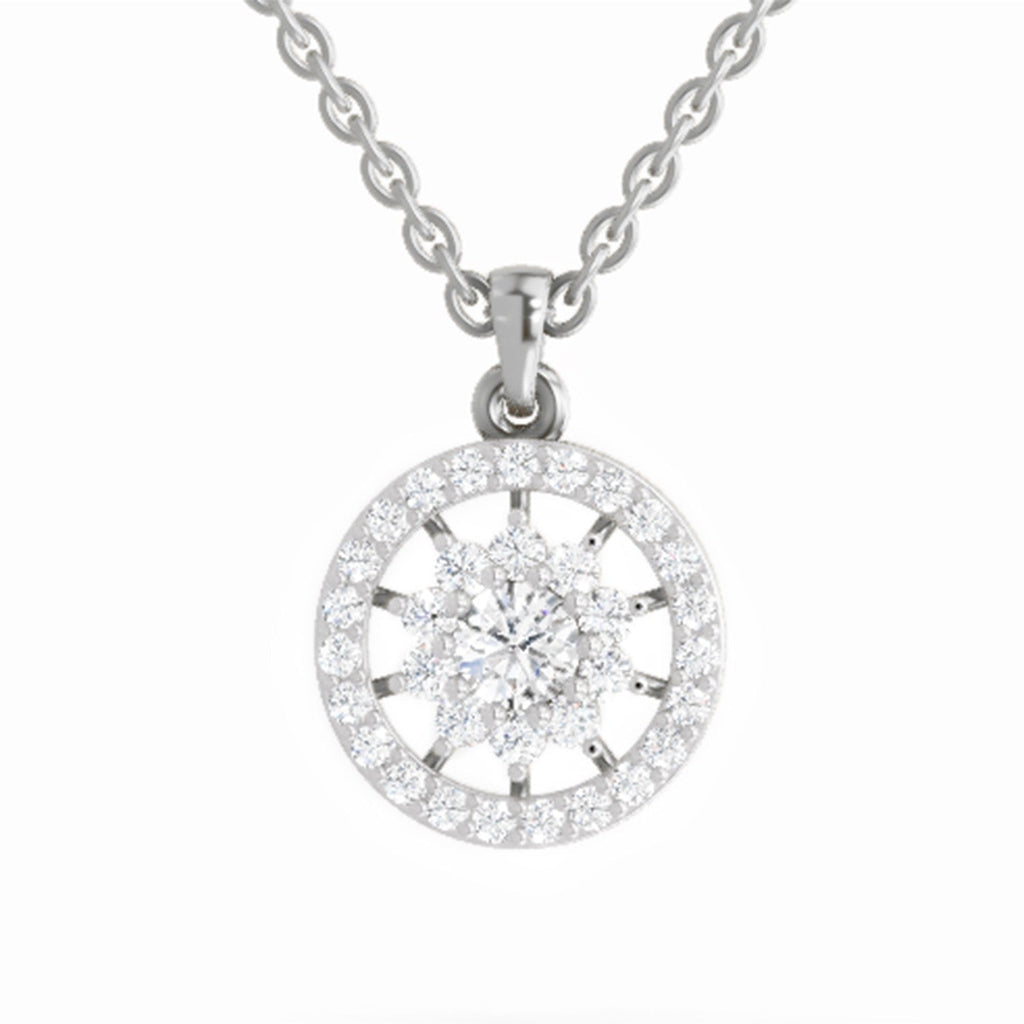 Glistening Halo Diamond Pendant