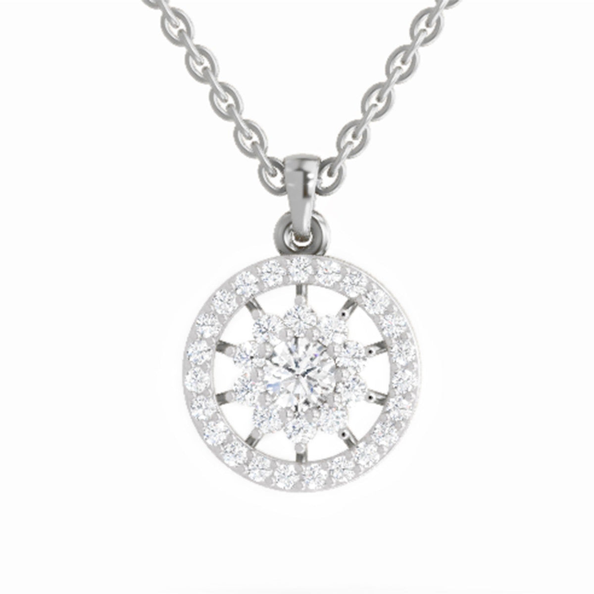 Glistening Halo Diamond Pendant