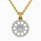 0.87 Carat Starburst Halo Diamond Pendant 14K - Rose Gold