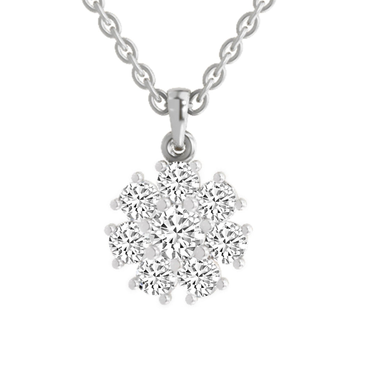 Timeless Floral Cluster Diamond Pendant