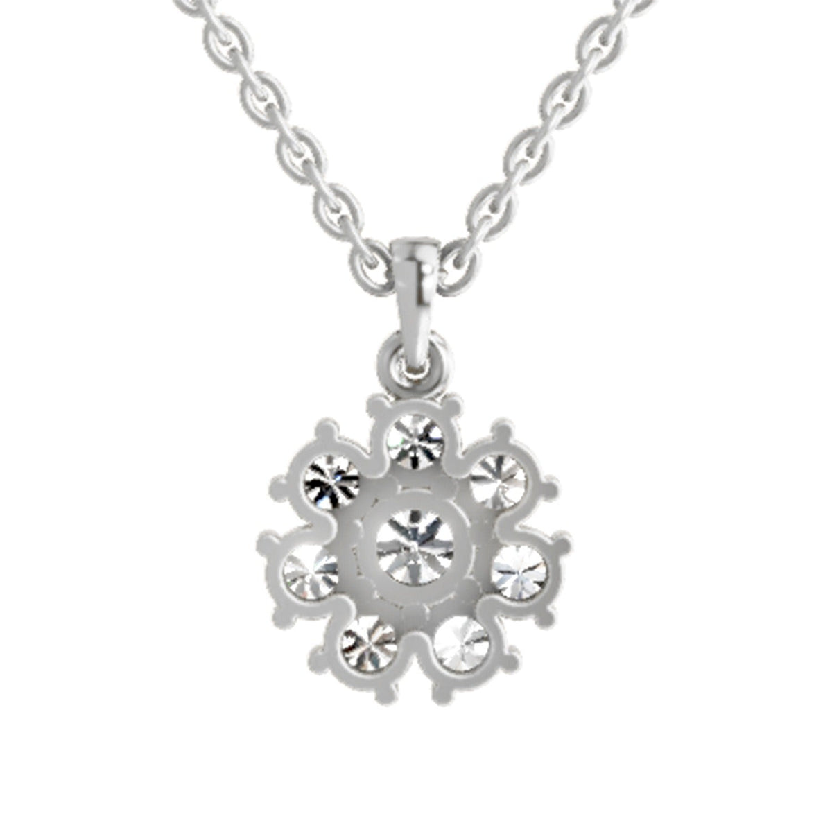Timeless Floral Cluster Diamond Pendant