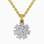 1.62 Carat Diamond Cluster Flower Pendant 14K - Rose Gold