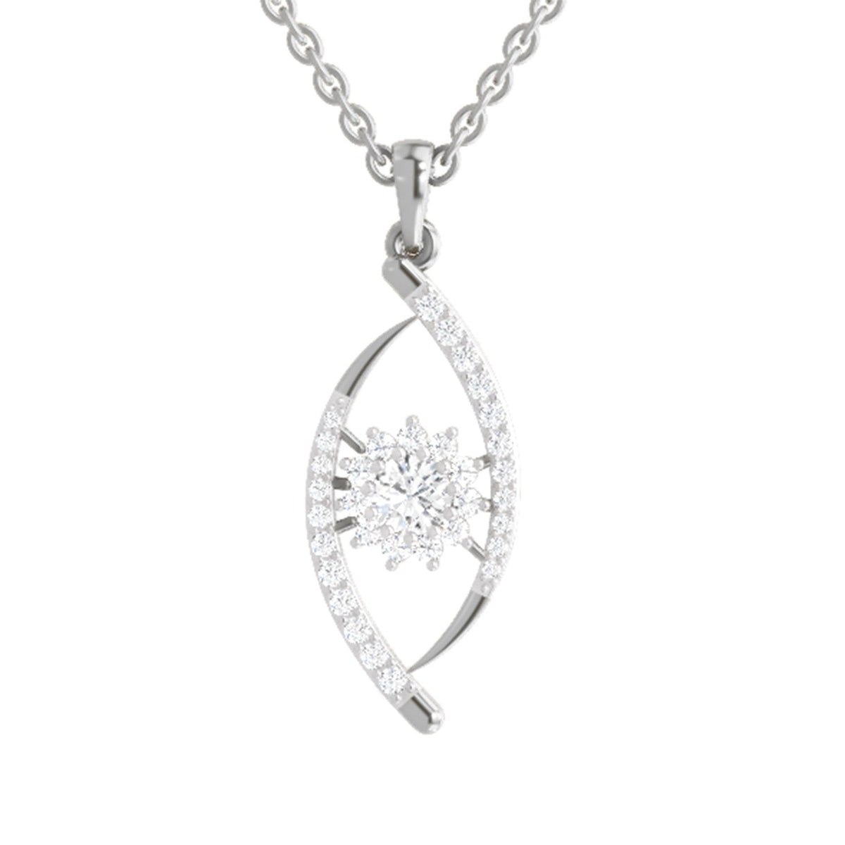 Elegant Swirl Diamond Pendant
