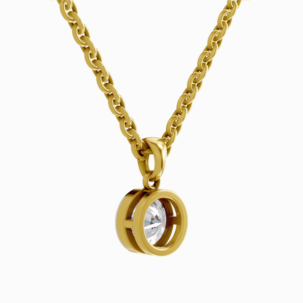 0.50 Carat Bezel Solitaire Diamond Pendant 14K - Rose Gold